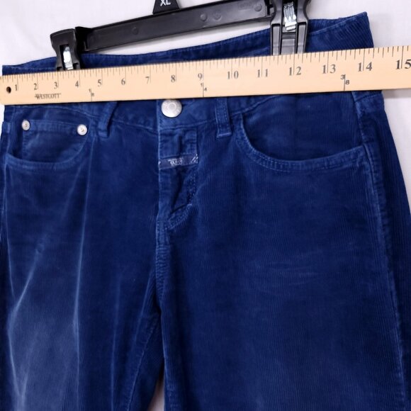 CLOSED Corduroy Jeans Womens 25 Blue Skinny Leg Low Rise Made in Italy Pants - Picture 8 of 13